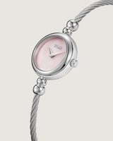 ساعة زهر النسائية باللون الفضي