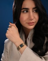 ساعة نسائية بسير ستيل بلون ذهبي