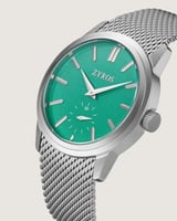 ساعة رجالية بسير شبكي بلون فضي