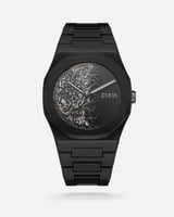 ساعة رجالية اتوماتيك بسير بولي كاربون بلون أسود