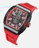 ساعة رجالية أنيقة باللون الأحمر