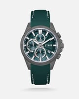 ساعة سيف الرجالية بسير من الربل بلون أخضر
