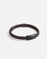 اسوارة رجالية جلد بلون أسود و بني