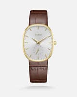 ساعة رجالية بتصميم كلاسيكي بلون بني