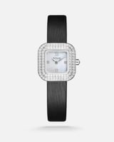 ساعة نسائية بسير من الجلد بلون أسود