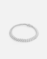 اسوارة نسائية مرصعة بأحجار الزركون باللون الفضي