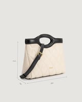 شنطة نسائية بتصميم راقي وحجم مناسب بلون أسود و أبي...