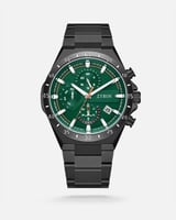 ساعة وتر الرجالية بتصميم لكل يوم بلون أسود