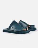 حذاء رجالي شرقي من الجلد الفاخر باللون التركواز