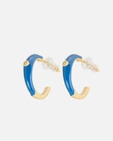 حلق نسائي بتصميم أنيق بلون ذهبي وأزرق