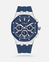 ‎ ساعة رجالية بسير من الربل باللون الأزرق