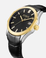 ساعة رجالية من الجلد بلون أسود