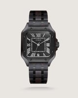 ساعة الفارس الرجالية بسير خشبي أسود