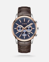 ساعة رجالية بسير جلد بلون بني