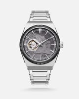 ساعة سديم الرجالية اتوماتيك بلون فضي