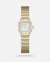 ساعة دقة النسائية باللون الذهبي والفضي