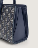 شنطة ورد النسائية جلد بلون أزرق