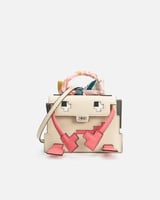 شنطة نسائية مميزة من الجلد بلون بيج