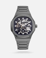 ساعة رجالية بسير ستيل بلون رمادي