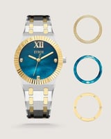 ساعة فاتن النسائية ستيل بلون ذهبي وفضي