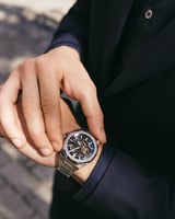 ساعة رجالية اتوماتيك ستيل فضي ميناء أزرق