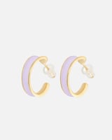 حلق نسائي بتصميم أنيق بلون ذهبي و أرجواني