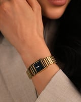 ساعة نسائية بسير ستيل بلون ذهبي