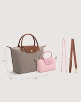 طقم شنطتين مقاس صغير بلون رمادي ووردي