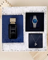 هدية نسائية ساعة وسلسال وعطر