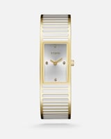 ساعة نسائية ستيل بلون ذهبي وأبيض