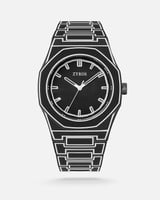 ‎ ساعة رجالية مميزة باللون الأسود