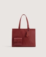 ‎ شنطة نسائية بحجم واسع باللون العودي