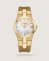 ساعة وتين النسائية بلون ذهبي