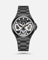 ساعة نُور الرجالية اتوماتيك بلون رمادي