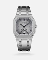 طقم رجالي ملكي مناسب للإهداء الساعة بلون فضي