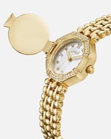 ساعة نسائية بسير ستيل بلون ذهبي