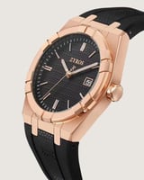 ساعة رجالية من الربل بلون أسود