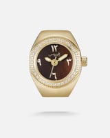 ساعة الخاتم النسائية بتصميم ملفت بلون ذهبي