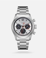 طقم رجالي ملكي مناسب للإهداء الساعة بلون فضي