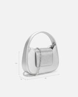 هدية نسائية شنطة لمناسباتك بلون فضي