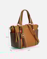 ‎ شنطة نسائية من الجلد بلون بني