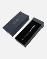 قلم رجالي كلاسيكي باللون الأزرق والفضي