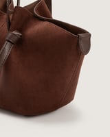 شنطة لفتة النسائية من المخمل بلون بني