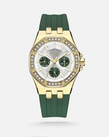 ساعة نسائية بسير ربل بلون أخضر