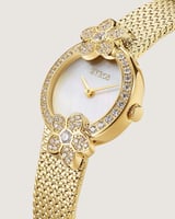 ساعة زهر النسائية ببريق مميز بلون ذهبي