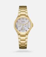 ساعة بتصميم جذاب باللون الذهبي