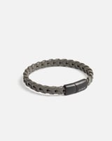 طقم رجالي ساعة واسوارة بلون رمادي