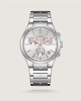 ساعة لحظة الرجالية تعزز أناقتك بلون فضي