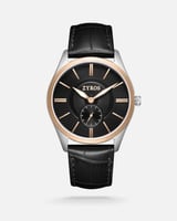 ساعة لحظة الرجالية جلد بلون أسود