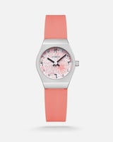 ساعة للأطفال بسير ربل بلون وردي